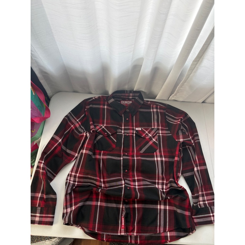 Dixxon Flannel Co The Matchless Red Black Plaid Button Down Shirt Mens XL D-Tech